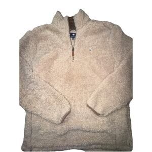 Southern Shirt Company Cozy Sherpa 1/4 Zip Beige Pullover Top Womens Large HRC
